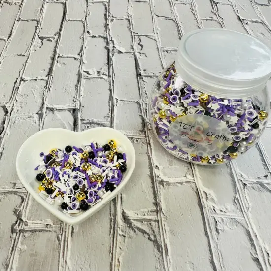 150g Purple Eyes Halloween Polymer Clay Sprinkle Mix - Ideal for Fake Bakes, Clay Art, Slime - Spooky, Mysterious, and Festive {4}