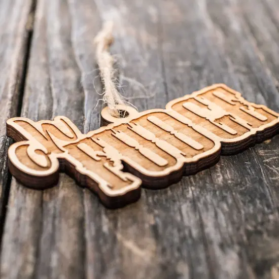 Ornament - Oh Fudge - Raw Wood 4x2in {2}