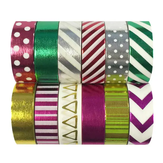 Wrapables Washi Tapes Decorative Masking Tapes, Set of 12, ADSET57 {1}