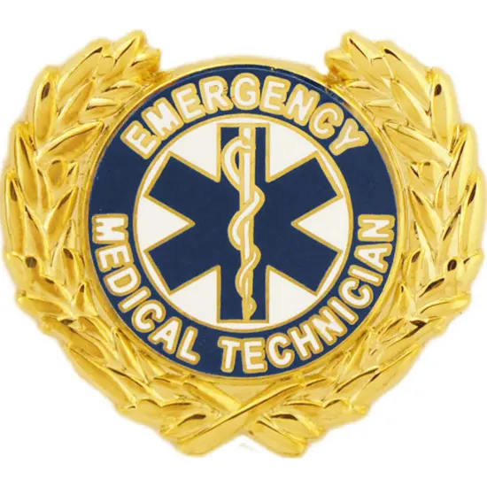 EMT Logo with Wreath Pin 1" {1}
