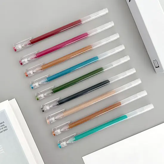 Wrapables Colorful Gel Ink Pens, 0.5mm Fine Point, for Home, Office, Stationery (Set of 9) Cool {3}