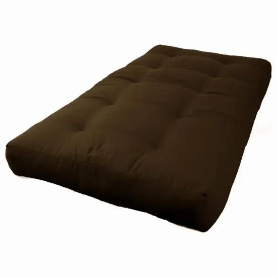 Blazing Needles Renewal 8-inch Twill Twin-size Futon Mattress - Chocolate - Chocolate {1}