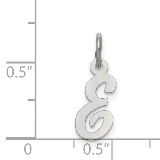 Sterling Silver Small Script Initial Letter E Charm Jewerly 16mm x 8mm {5}