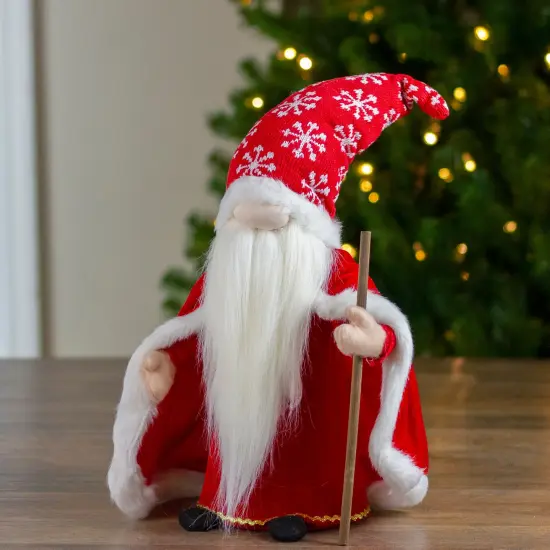 Northlight Snowflakes Santa Gnome with Cape Christmas Figure - 14.5" - Red and White {3}