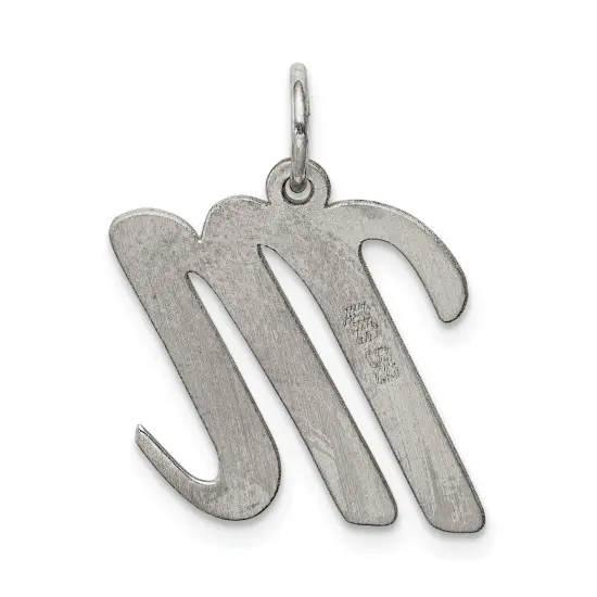 Sterling Silver Large Script Initial Letter M Charm Jewerly 21mm x 11mm {3}
