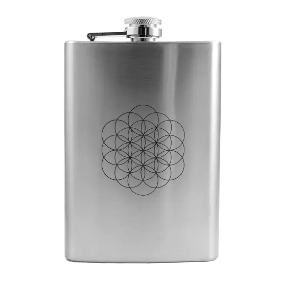 8oz Flower of Life Stainless Steel Flask {1}