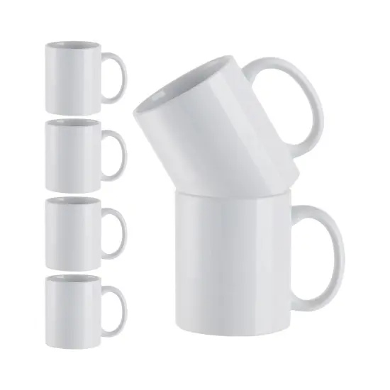 11oz White Ceramic Sublimation Mugs - 6 Pack {1}