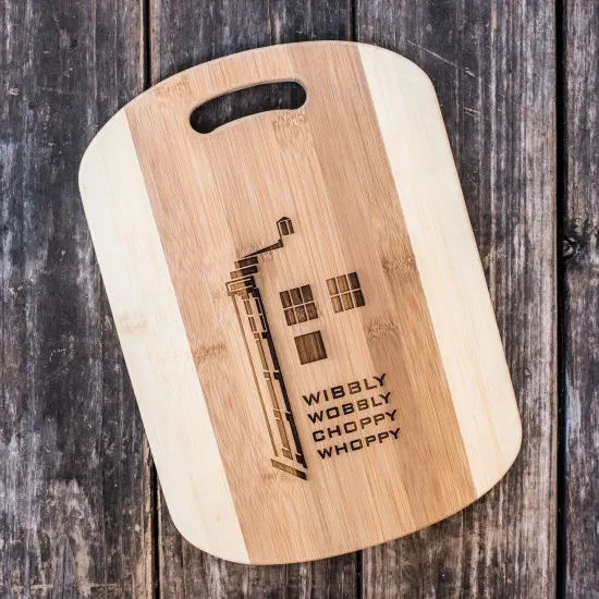 Wibbly Wobbly Choppy Whoppy Cutting Board 14''x9.5''x.5'' Bamboo {1}