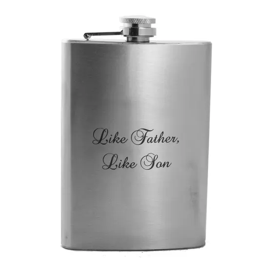 8oz Like Father Like Son Stainless Steel Flask {1}