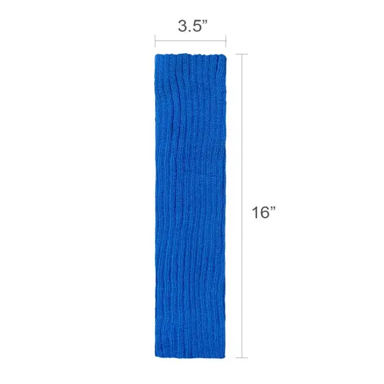 Wrapables 80's Style Neon Fluorescent Ribbed Leg Warmers, Blue {5}