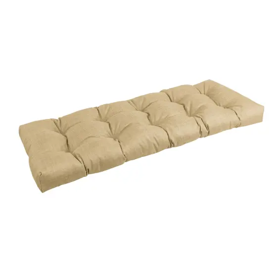 46-inch by 19-inch Tufted Solid Outdoor Spun Polyester Loveseat Cushion Tan-Color {1}