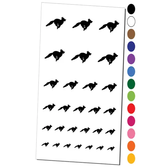 Fox Running Solid Temporary Tattoo Water Resistant Fake Body Art Set Collection Orange {1}