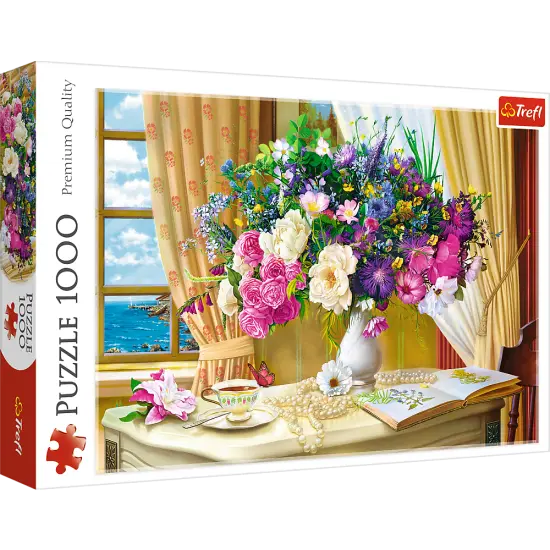 1000 Piece Jigsaw Puzzle, Flowers in The Morning, Painting Puzzle, Plants and Flower Puzzle, Adult Puzzles, Trefl 10526 {1}