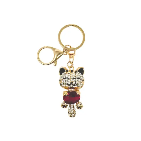 Wrapables Crystal Bling Key Chain Keyring with Tassel Car Purse Handbag Pendant Ruby Kitty {1}