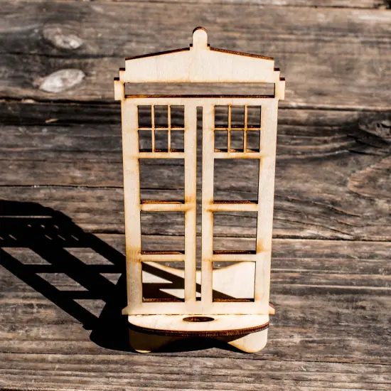 Phone Charging Station - Police Call Box - Raw Wood {1}