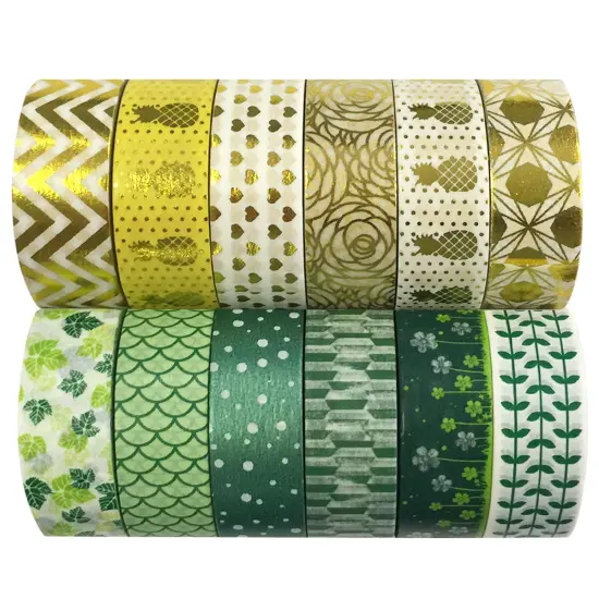 Wrapables Washi Tapes Decorative Masking Tapes, Set of 12, ADSET69 {1}