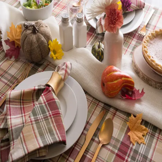DII Give Thanks Plaid Tablecloth {2}