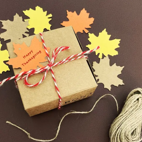 Wrapables Autumn Maple Leaves Gift Tags/Kraft Hang Tags with Jute Strings for Gift-Wrapping, DIY, Arts & Crafts, (100pcs) {3}
