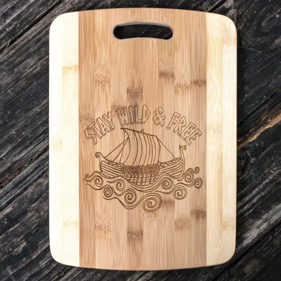 Stay Wild and Free - Viking - Cutting Board {1}