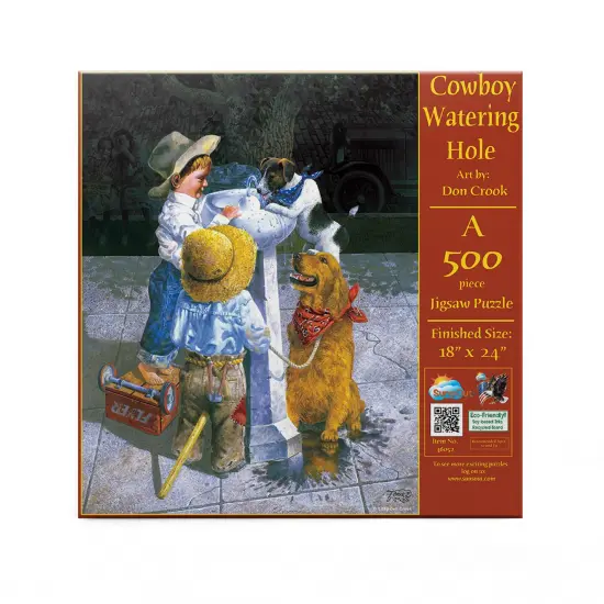 Sunsout Cowboy Watering Hole 500 pc Jigsaw Puzzle 36052 {4}