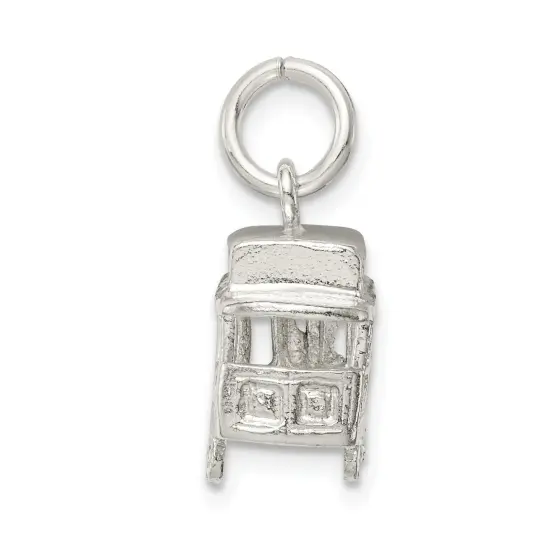 Sterling Silver Trolley Charm Jewelry San Francisco 14mm x 18mm {3}