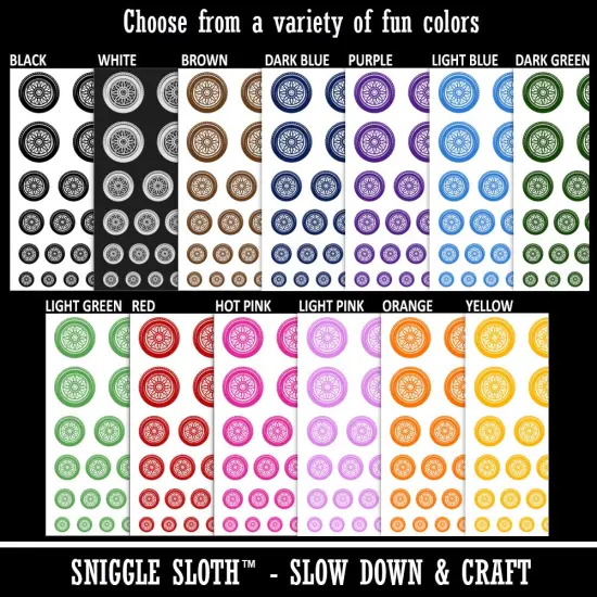 Detailed Realistic Tire Wheel Car Vehicle Temporary Tattoo Water Resistant Fake Body Art Set Collection Yellow {2}