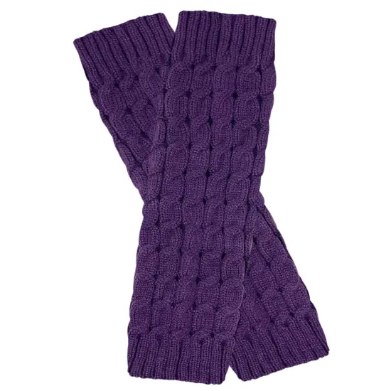 Wrapables Women's Cable Knit Leg Warmers Purple {1}