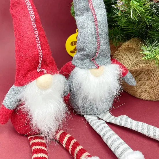 Wrapables Long-Legged Gnome Plush Dolls, Winter and Holiday Tabletop Decorations (Set of 2) {4}