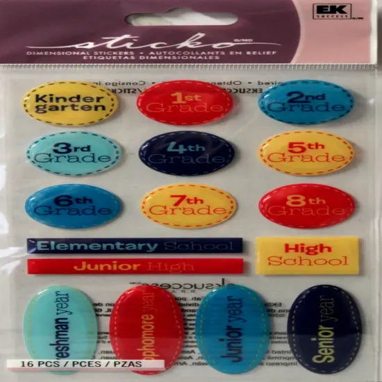 Sticko School Grades Epoxy Stickers {1}
