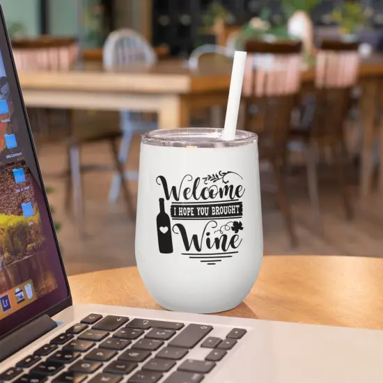 ProSub 12oz Premium AAA Wine Tumbler Stemless Sublimation Blanks - White {6}