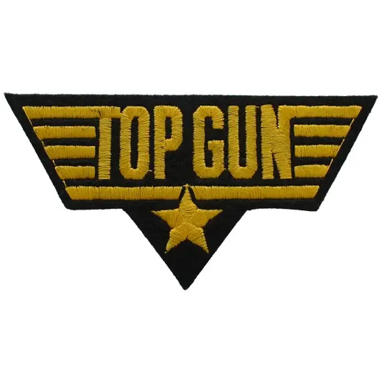 U.S. Navy Top Gun Gold Tone Patch Black & Yellow 3" {1}