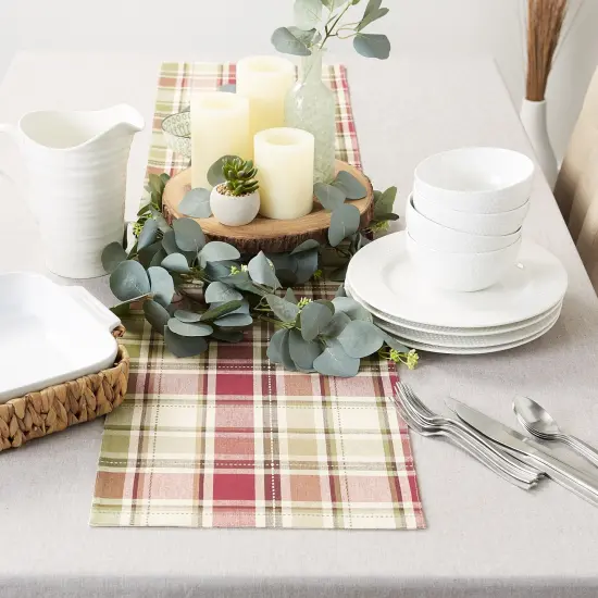 DII Homespun Plaid Table Runner 13x108 {3}