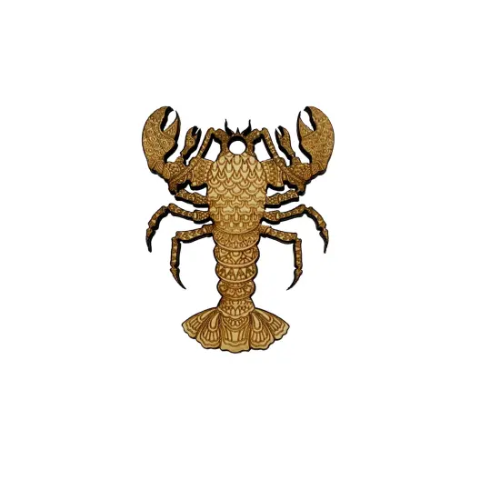 Ornament - Crawdad - Raw Wood 2x4in {1}