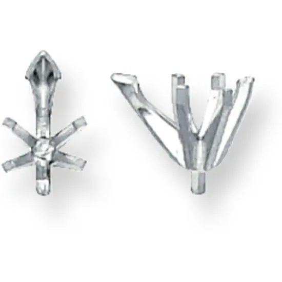 Platinum 6 Prong Pear Peg V-End Setting 4.3mm {1}