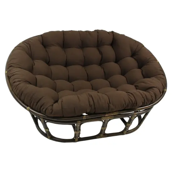 Blazing Needles Solid Twill Double Papasan Chair Cushion, 48" x 6" x 65", Chocolate - Frame not included {1}