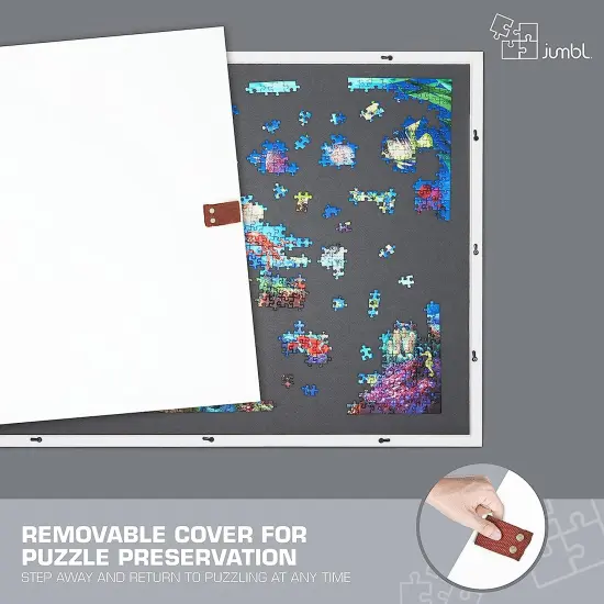 Jumbl 1500 Piece Puzzle Board, 27&rdquo; x 35&rdquo; Wooden Jigsaw Puzzle Table Board White {6}