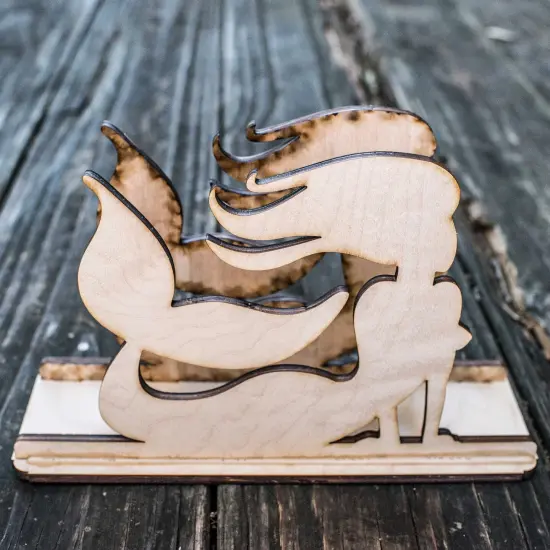 Napkin Holder - Mermaid - Raw Wood Craft {1}