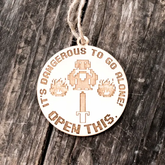 Ornament - Open This - Raw Wood 3x3in {3}