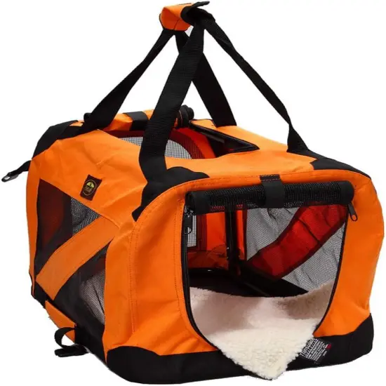 Pet Life Folding Zippered 360&deg; Vista View House Pet Crate Orange-XL {3}