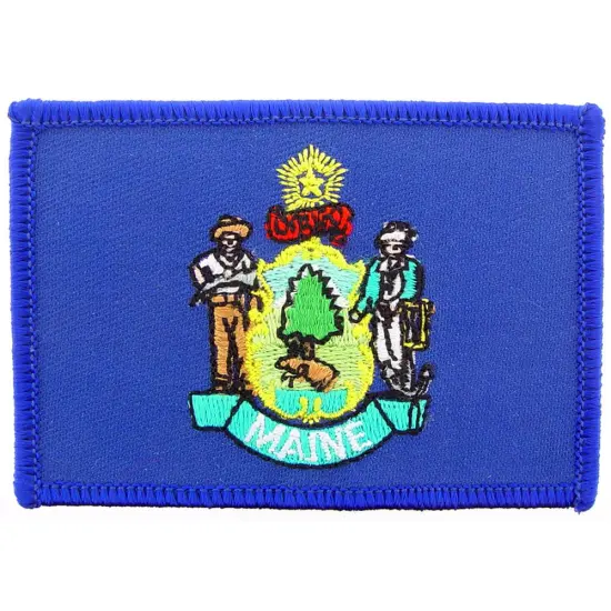 Maine State Flag Patch 2 1/2" x 3 1/2" {1}
