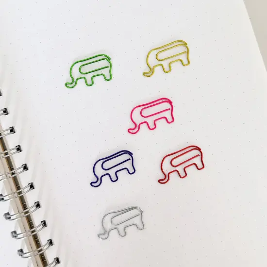 Wrapables Paper Clips Bookmarks for Office Home School (Set of 50) Elephants {4}