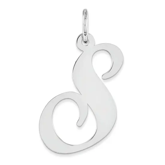 Sterling Silver Large Script Initial Letter S Charm Jewerly 21mm x 17mm {1}