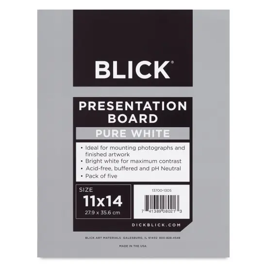 Blick Presentation Board Pack - 11" x 14", Pure White, Pkg of 5 {1}