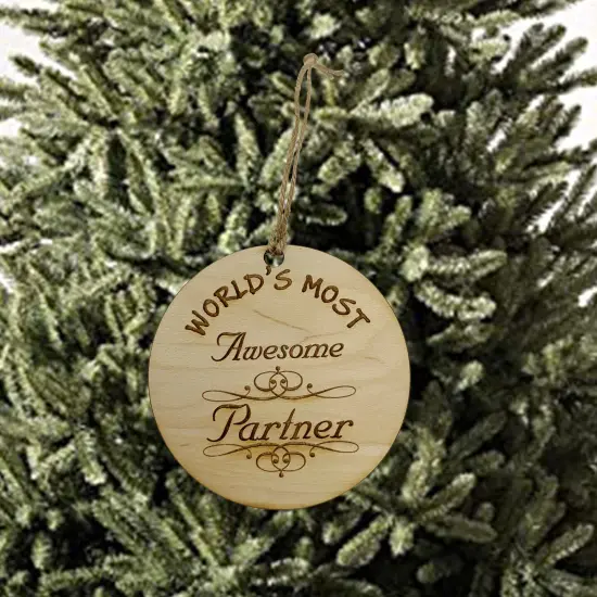 Worlds most Awesome Partner - Ornament {2}