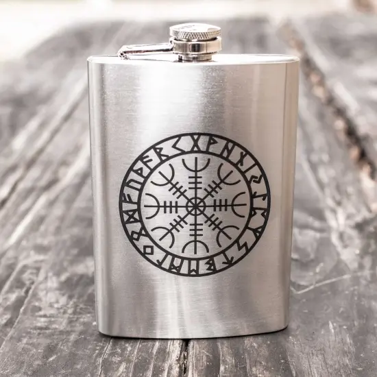 8oz Aegishjalmur Stainless Steel Flask {1}