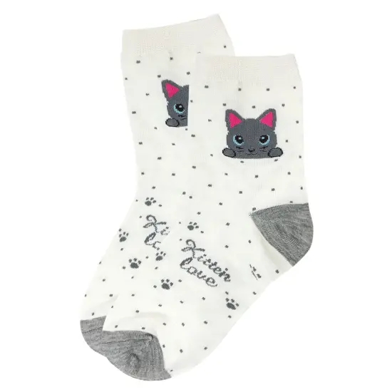 Wrapables Novelty Animal Print Crew Socks (Set of 5), Cute Kitties {5}