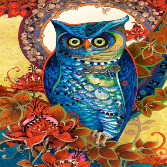 1500 Piece Jigsaw Puzzle, Hoot, David Galchutt, Art Nouveau, Art. Puzzle, Adult Puzzles, Castorland C-151110-2 {2}