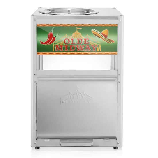 Olde Midway Nacho Chip Warmer Machine with Scoop, Commercial Grade Stainless Steel Concession Stand Display with Glass Door {3}