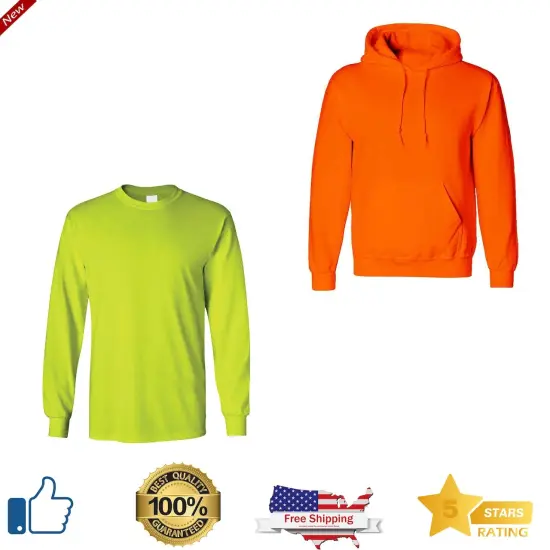 Safety Green shirt with Orange hoodies for Men (Ropa De Trabajo) - Stay Safe and Seen on the Job Site | RADYAN&reg; {1}