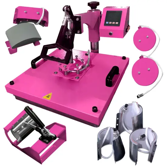 Swing Design 15" x 15" Swing Away 8-in-1 Heat Press - Pink {1}